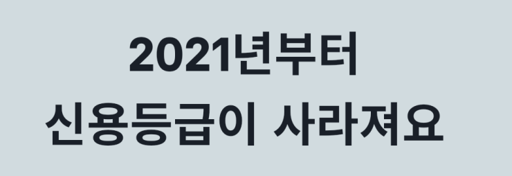  2021년 신용등급제가 아닌 신용점수제 미리 확인하세요