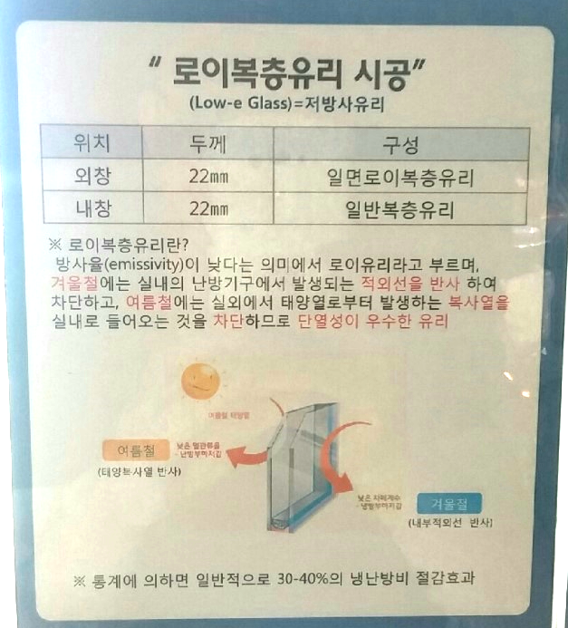  창호 외창 내측에 생기는 결로에 대해서...