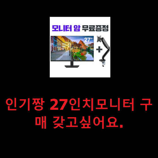  인기짱 27인치모니터 구매 갖고싶어요.