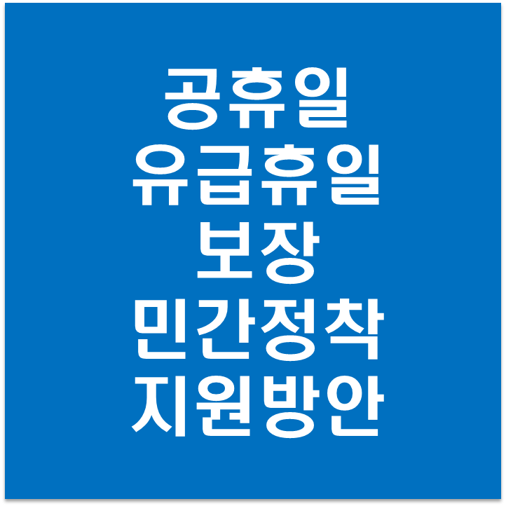  관공서 공휴일 민간 적용 정착 지원방안