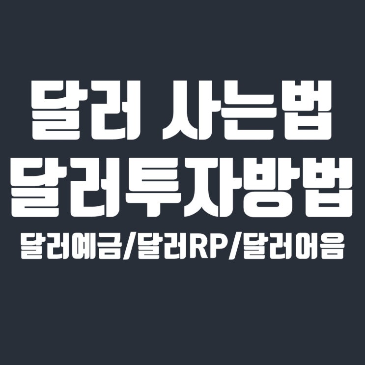  달러 사는법, 달러에 투자하는 방법 총정리(달러예금, 달러RP, 달러발행어음)