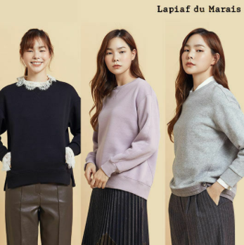 라삐아프 20FW 기모 스웨트 티셔츠 3종