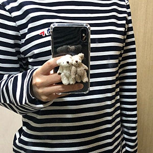 메종키츠네 스트라이프 긴팔티 데일리 티셔츠 추천 XS 사이즈 구매후기 ღ