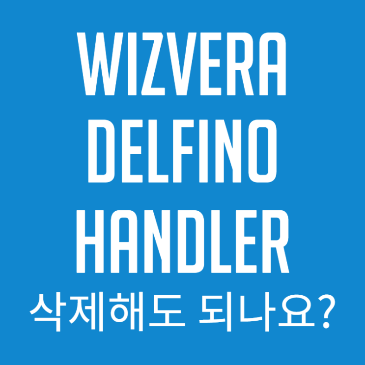  wizvera delfino handler 왜 내 프로세스창에 켜있죠? 삭제해도 되나요?