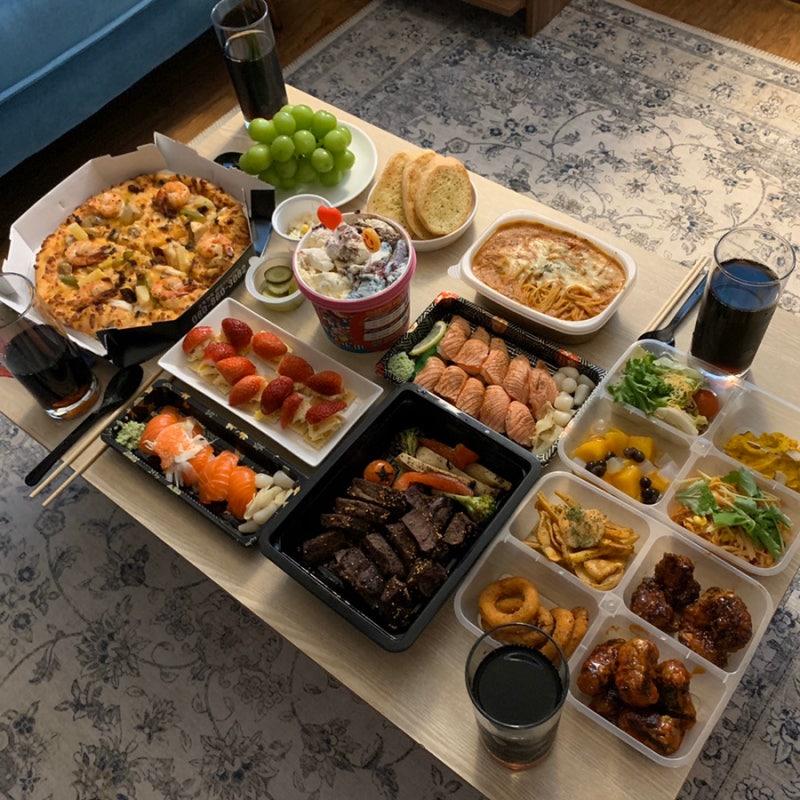 애슐리 홈뷔페와 배달음식들로 집에서 행복한 연말 홈파티♡