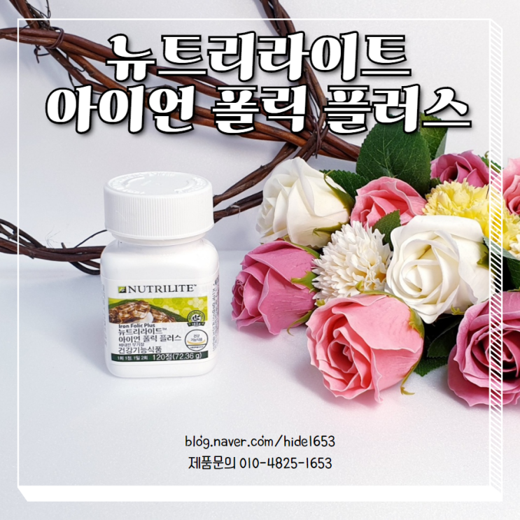  암웨이 뉴트리라이트 아이언 폴릭 플러스(엽산영양제, 철분영양제, 엽산과 철분, 임신전후필수영양, 세포, 빈혈)