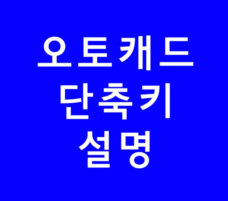 오토캐드 AutoCad 단축키 강의 오토캐드 AutoCad 단축키 강의