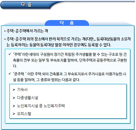 반려동물 등록제도의 개념 및 대상 반려동물 등록제도의 개념 및 대상
