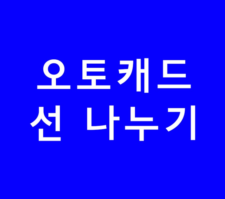 오토캐드 autocad 선 나누기 오토캐드 autocad 선 나누기