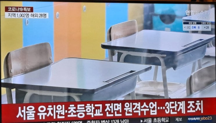 수도권 유치원 초등학교 전면 원격수업 15일부터 코로나 3단계조치(서울,경기,인천)