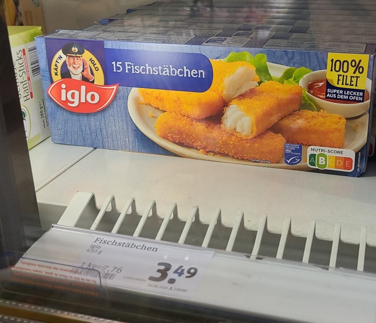 [냉동식품] 생선튀김 Iglo Fischstäbchen / Jeden Tag Fischstäbchen / 감자전 Heichelheimer Kartoffelpuffer