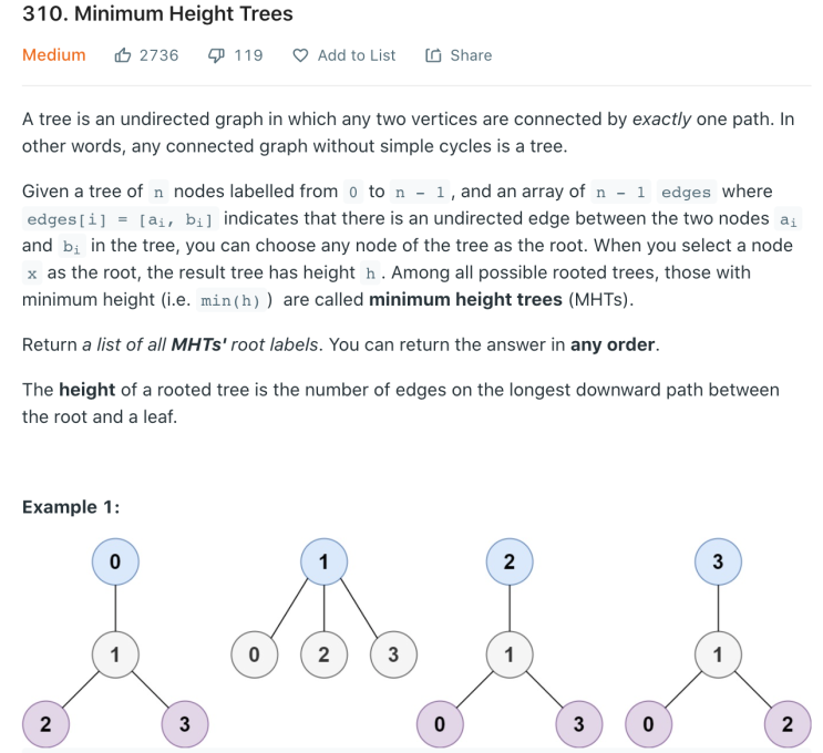 310. Minimum Height Trees
