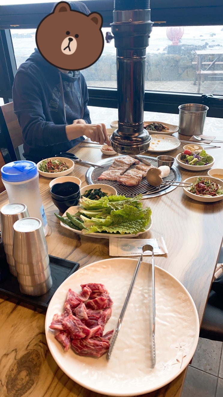 [제주 한림읍맛집, 곽지해수욕장맛집] 분위기 좋은 바다 풍경 흑돼지 맛집 : 돈해상