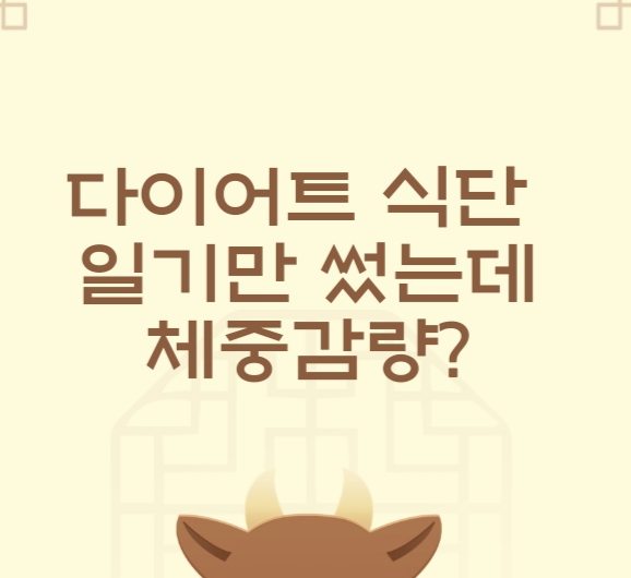 다이어트 식단일기만 썼는데 살이 빠진다구요