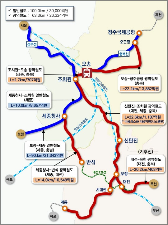 충청북도, 청주 도심 통과하는 지하철 노선 추진