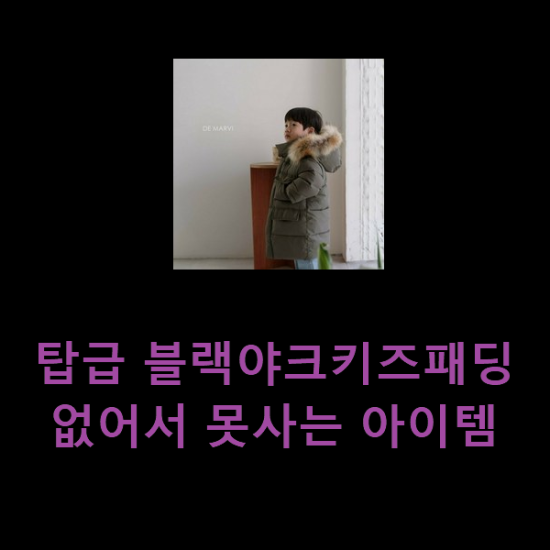  탑급 블랙야크키즈패딩 없어서 못사는 아이템