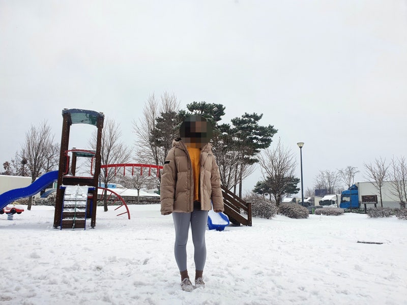 디스커버리 숏패딩 레스터g 여자가 남자 사이즈 입기