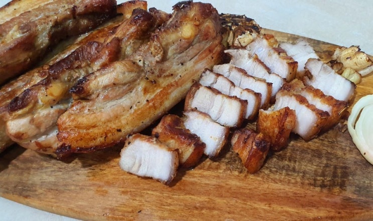  절대 실패할 수 없는 맛 육즙이 주르륵~ 통 삼겹살(2kg) 맛있게 굽는 방법 웍과 오븐 활용