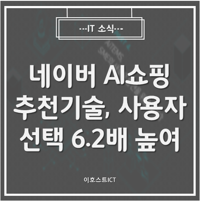  [IT 소식] 네이버 AI쇼핑 추천기술, 비인기 상품서 사용자 선택 6.2배 높여