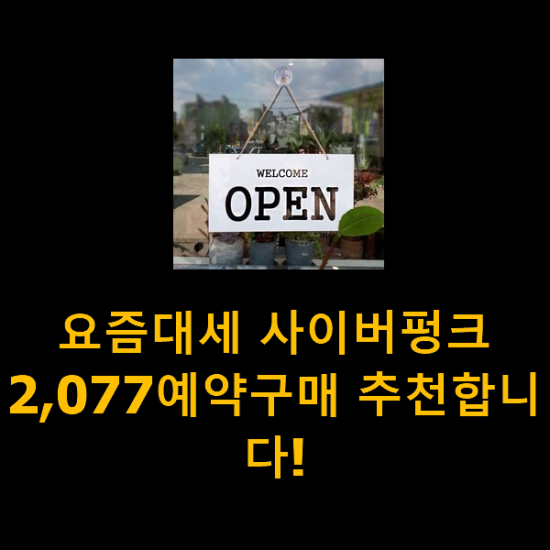 요즘대세 사이버펑크2,077예약구매 추천합니다! 요즘대세 사이버펑크2,077예약구매 추천합니다!
