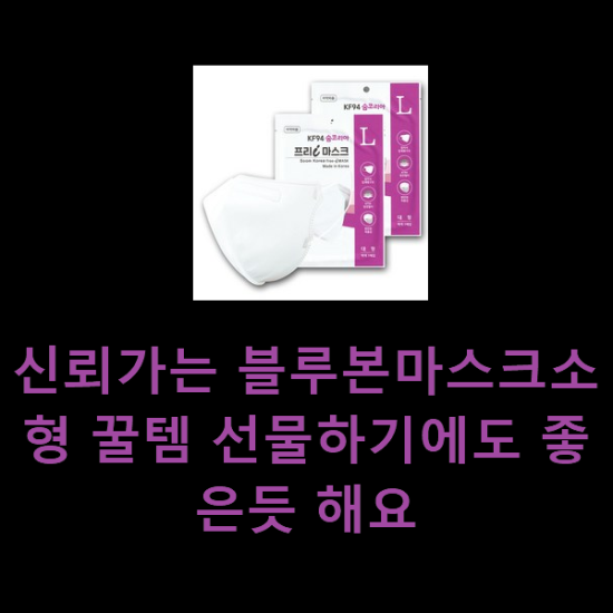  신뢰가는 블루본마스크소형 꿀템 선물하기에도 좋은듯 해요