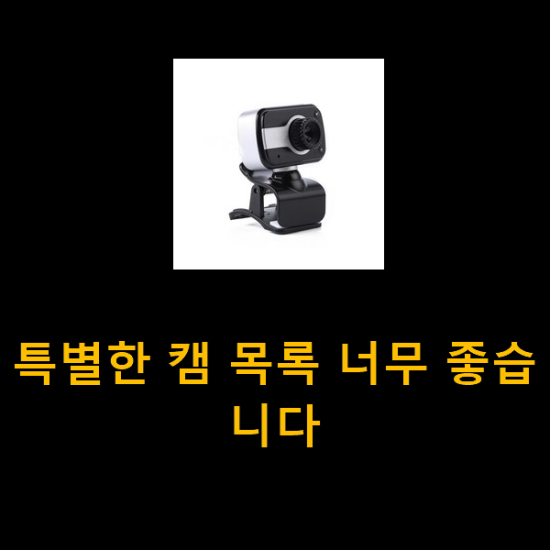  특별한 캠 목록 너무 좋습니다