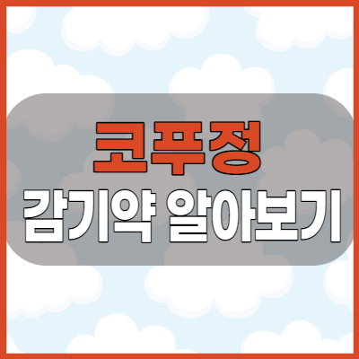  코푸정 진해거담제 부작용 효능과 주의사항 알아봅시다