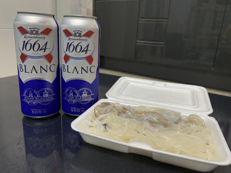  빵이홈파티:)경남사천오징어회 말표맥주