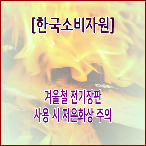  [한국소비자원] 겨울철 전기장판 사용 시 저온화상 주의