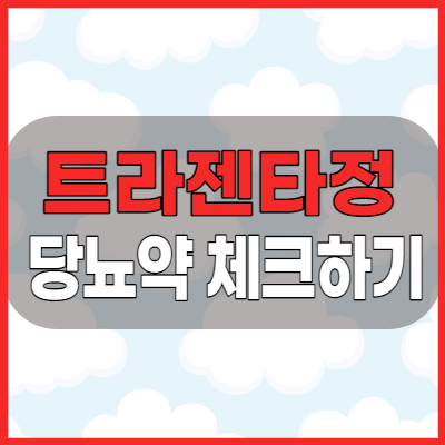  트라젠타정 당뇨약 복용전 체크해야 할 주의사항과 부작용 용법