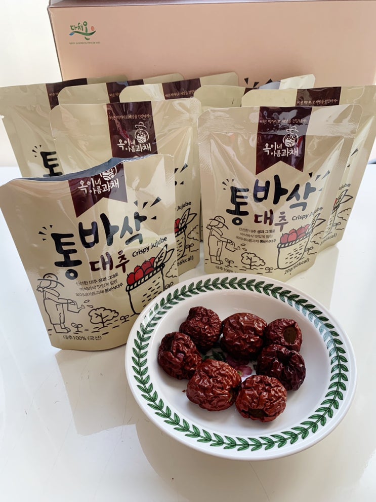 대추칩 지수네산지직송 건대추 과자로 챙겨 먹어요
