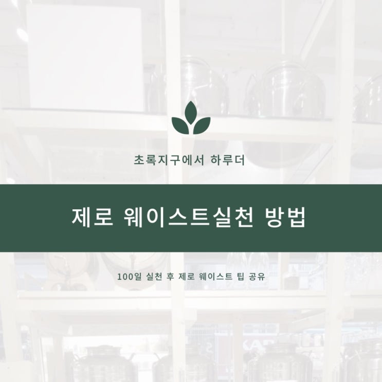  제로 웨이스트 실천 방법 팁 - 특별판