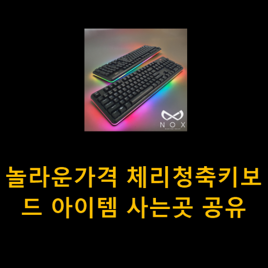  놀라운가격 체리청축키보드 아이템 사는곳 공유