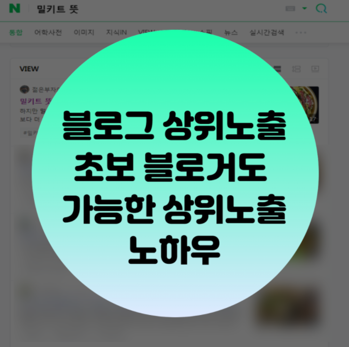  블로그 상위노출 초보 블로거도 가능한 상위노출 노하우