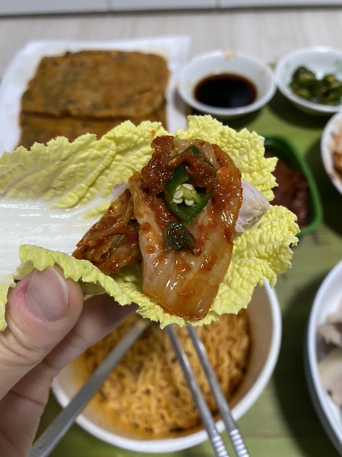  수육 with 파김치전