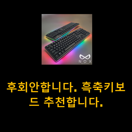  후회안합니다. 흑축키보드 추천합니다.