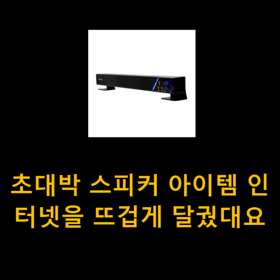  초대박 스피커 아이템 인터넷을 뜨겁게 달궜대요
