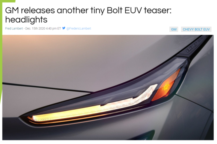  쉐보레 볼트 EUV 최신 소식 (feat. 뷰익 velite 7 SUV와 자매 ?)