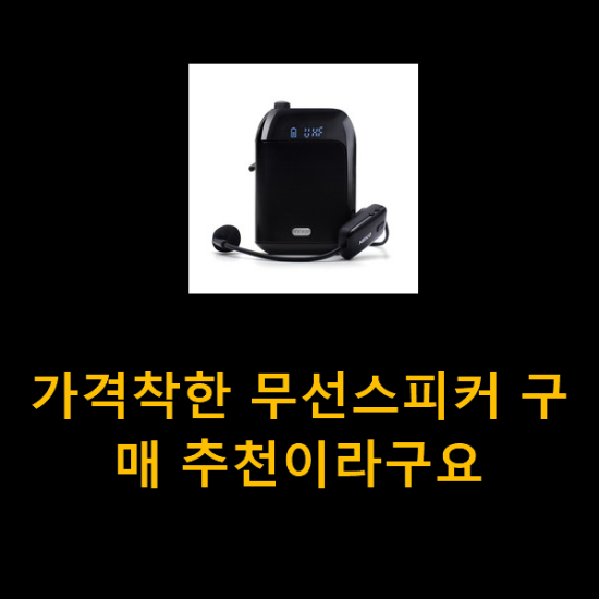  가격착한 무선스피커 구매 추천이라구요