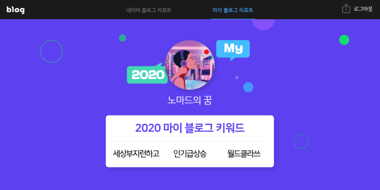 2020 마이블로그 리포트, 아니 내 블로그 10년이나 됐어?