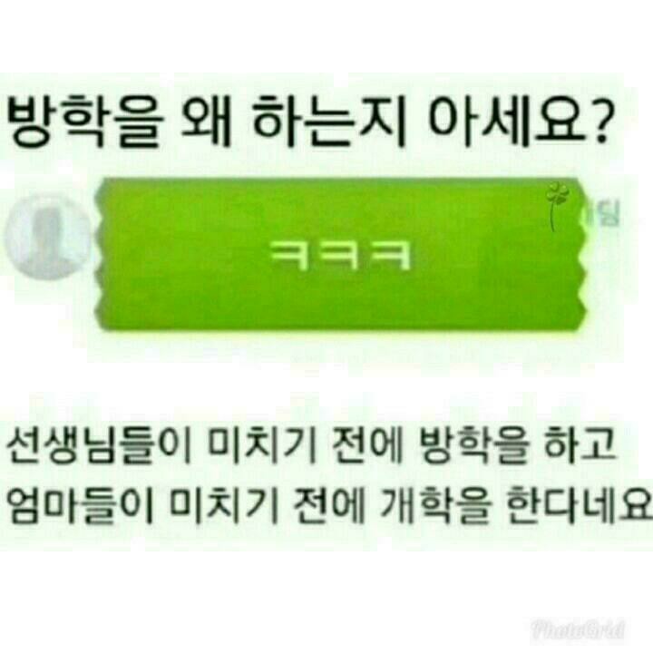 방학은 왜 하는지 아세요? 방학은 왜 하는지 아세요?