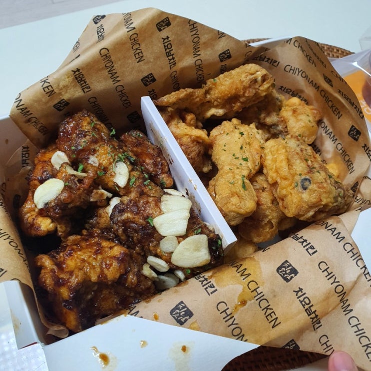  치요남치킨 한마리 두가지맛 치킨 후기