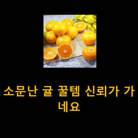 소문난 귤 꿀템 신뢰가 가네요