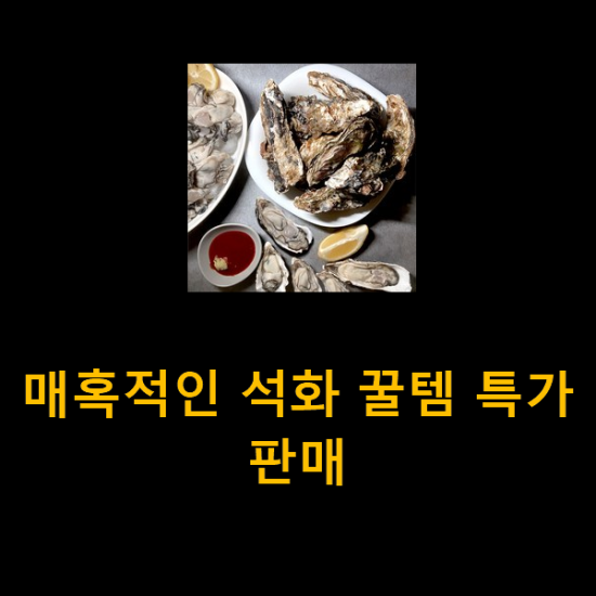 매혹적인 석화 꿀템 특가 판매