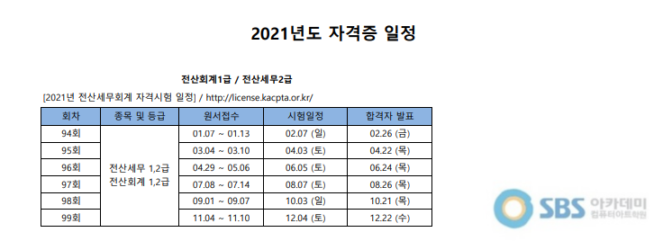  [일산세무학원] 세무회계자격증의 모든것!! 총정리