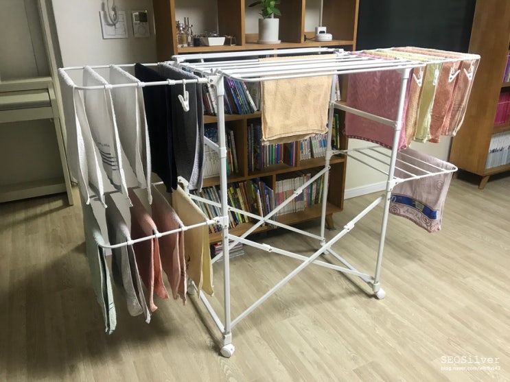  [ 바이홈 ] 이동식 빨래 건조대 / 이쁜 화이트 건조대 추천