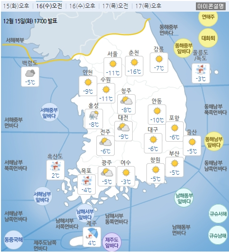 12/16_감성오잇의 오늘의 소식 (오늘의 날씨, 경제, 시사)