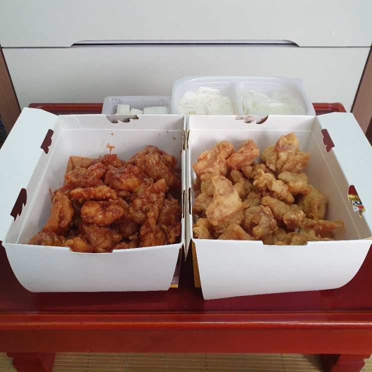 [먹거리 리뷰] 치킨플러스 신정점 순살크리미어니언치킨 & 순살강정치킨 먹어본 후기