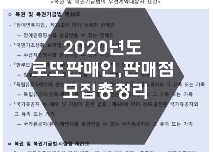  2020년도 로또판매인 모집총정리