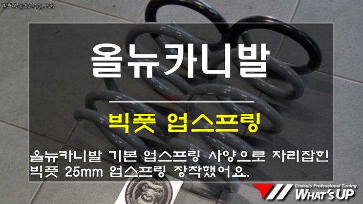  올뉴카니발 빅풋스프링 25mm업 블루라벨 기본 사양 장착